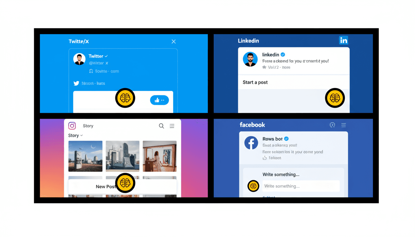 Thoth Chrome extension seamlessly integrated across four social media platforms